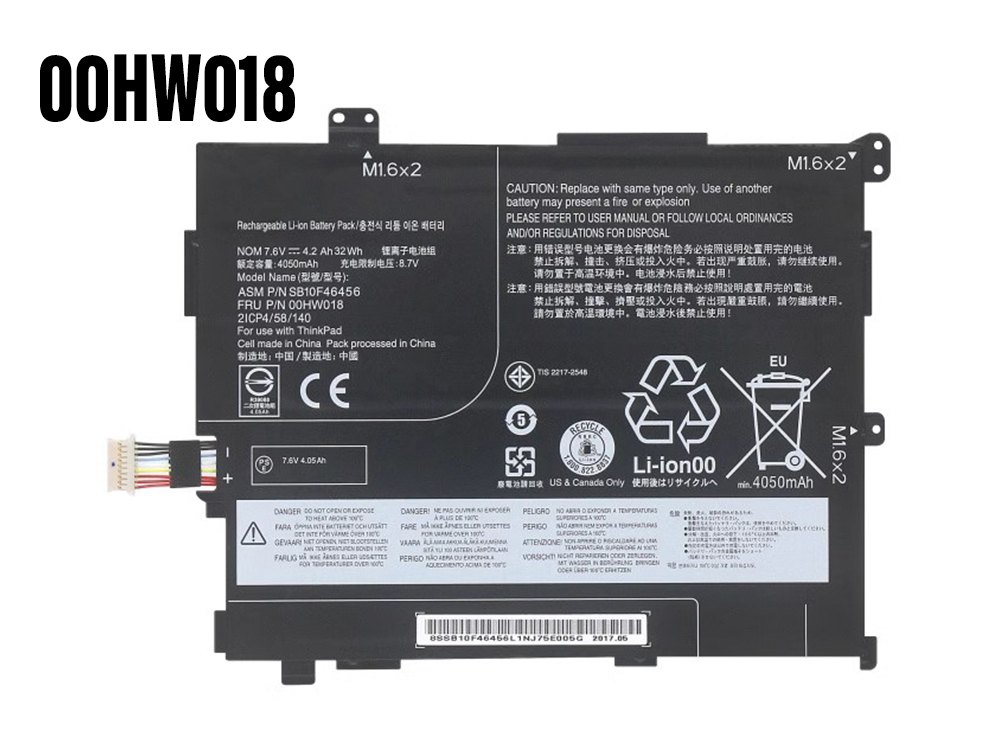 00HW018 00HW017 00HW016 Batteria Per LENOVO ThinkPad 10 2nd Gen?TP00064B
