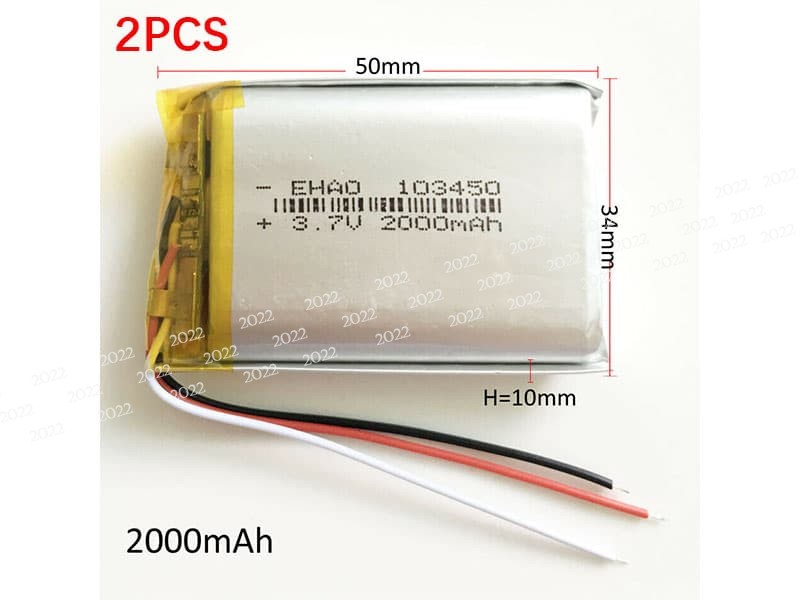 103450 pour 2PCS 103450 Lithium Polymer LiPo Rechargeable Battery