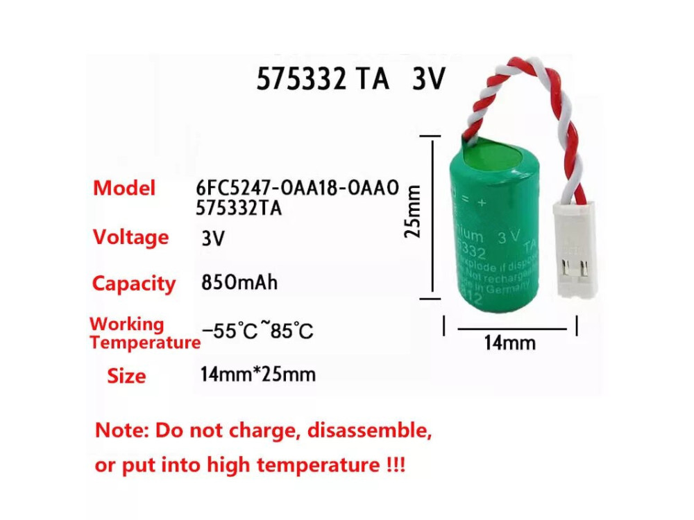 575332TA CR1/2AA Batteria Per Siemens 6FC5247-0AA18-0AA0 PLC CNC