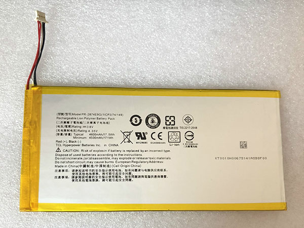 PR-2874E9G pour Acer A6001 Iconia One 8 B1-850