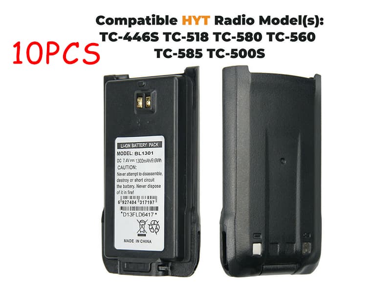 BL1301 pour HYT TC-446S TC-518 TC-580 TC-560 TC-585 TC-500 TC-446S TC-500S TC-560 TC-585 Radio(10PCS)