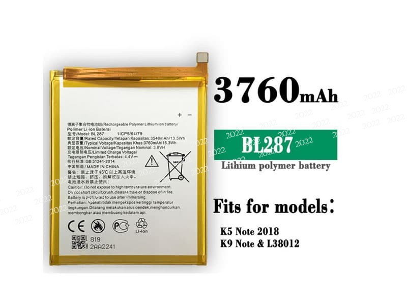 BL287 pour Lenovo K5 Note (L38012)