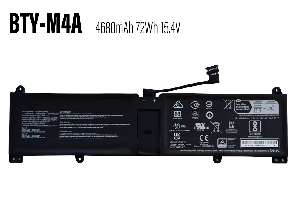 BTY-M4A pour MSI Summit E14 Flip Evo A12MT