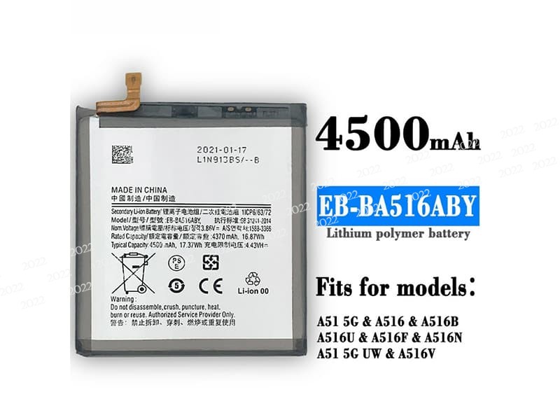 EB-BA516ABY pour Samsung Galaxy A51 5G/A516