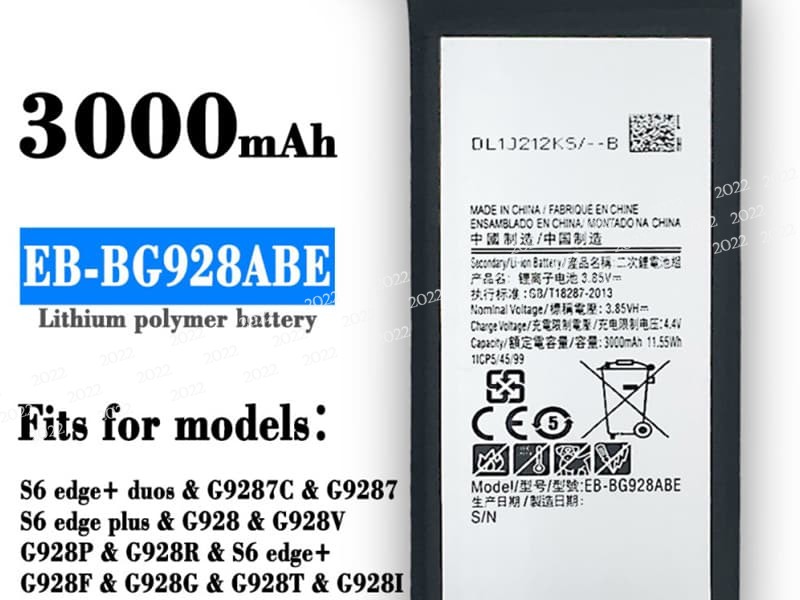 EB-BG928ABE pour Samsung S6 Edge