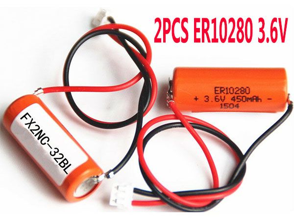 FX2NC-32BL pour Mitsubishi FX2NC-32BL ER10280 battery with white interface 2PCS