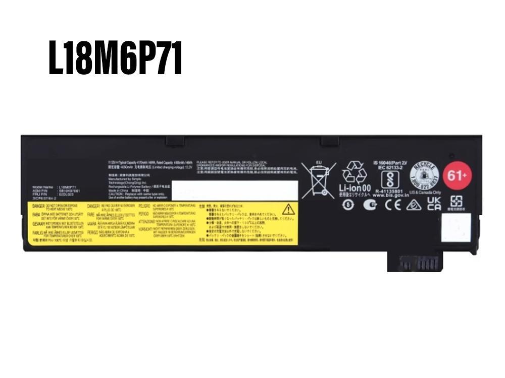L18M6P71 SB10K97661 02DL023 Batteria Per LENOVO ThinkPad T470 T480 T570 T580 P51S P52S