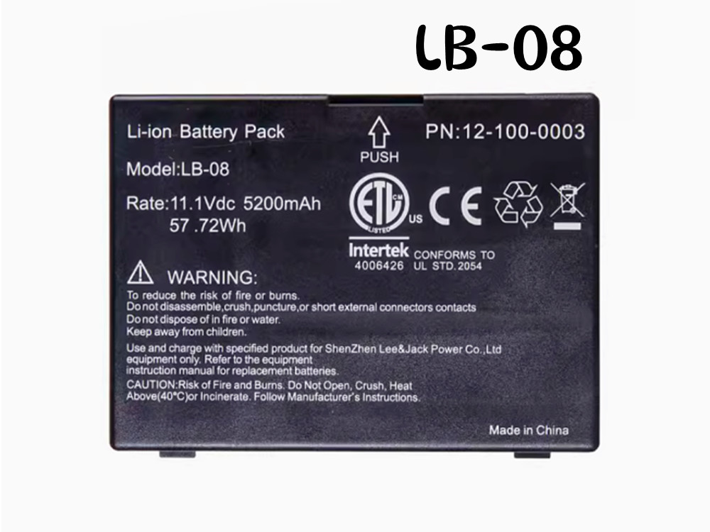 LB-08 Batteria Per BIOLICHT A5, A6, A8 , Q3,V6, 5200mAh, 11.1v