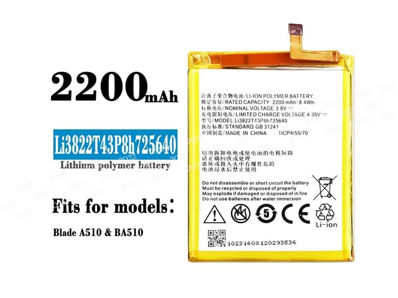 LI3822T43P8H725640 pour ZTE BA510 Blade A510